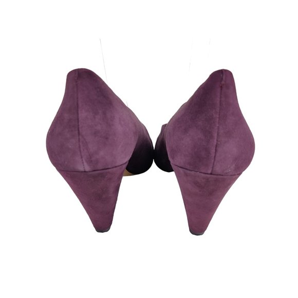 Rebecca Minkoff Zuria Plum Purple Suede Block Heels Pointed Toe Slip-on - Picture 4 of 13